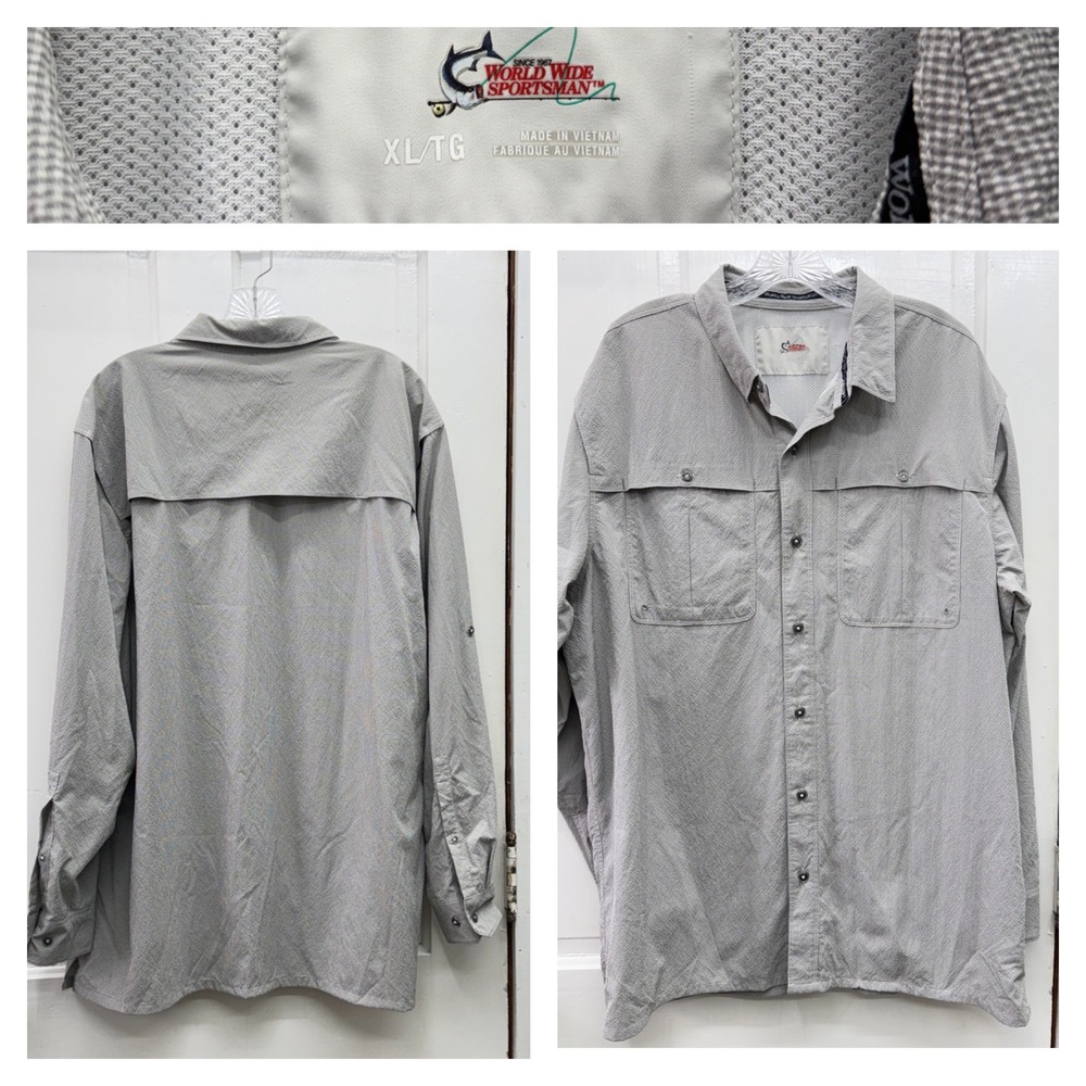 World‎ Wide Sportsman long sleeve breathable mesh vented fishing shirt men's xl